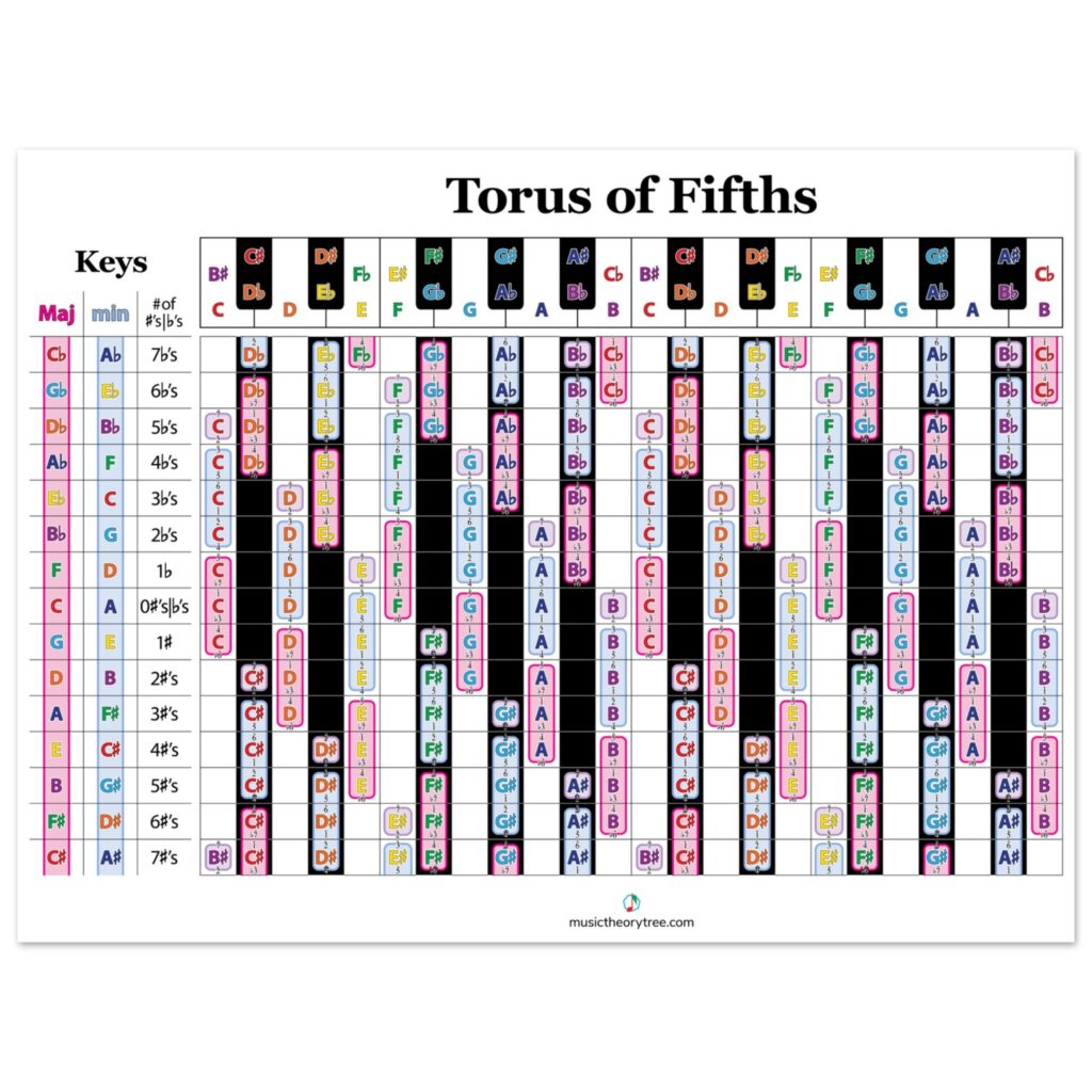 MTT Torus of Fifths Poster (White)